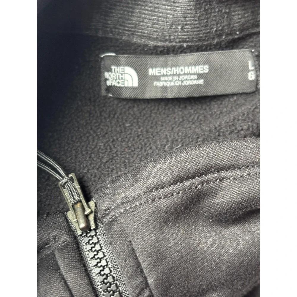 The North Face Jacket Mens Large Black Softshell Fleece Lined Full Zip Hiking